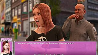 Petite Redhead Enjoys Ramen While Summer Heats Up in City