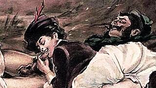 What secrets hide in these vintage erotic anime sketches?