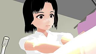 Asian Nurse Mia Plays Doctor with Anime Girl in Perverted Roleplay