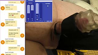 Scarrzhed exposes himself in online session, strangers jerk him off hard, leading to four intense ejaculations.