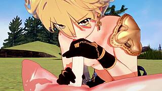 Unbelievable! Aether Sucks Venti in Wild Genshin Impact Yaoi Action