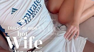 black stud pounds hot wife while cuck watches, asian slut begs for facials