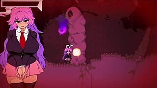 Commented gameplay of Japanese hentai game Udonge with sexy girl having pink hair