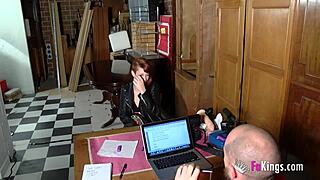 Shy redhead teen teases non-stop at casting. Wow, she's hot!