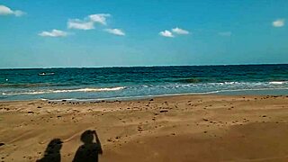 Risky Public Beach Sex with Big Ass Latina Girlfriend, Nearly Caught in Vlog #1.