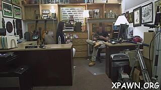 sexy harlot, umm, gets wild having sex in shop