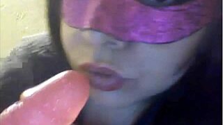 bbw babe plays with her toy and shows big tits