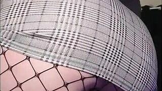 Fat Ass Shakes Sexy in Fishnets