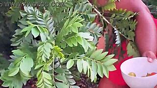 Evangelical Neighbor Caught Grabbing Fruits with Huge Cameltoe in Public Spot