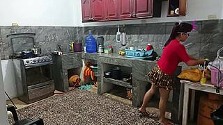 perverted neighbor caught showing off huge ass in wild homemade roleplay!