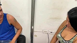 Latina milf neighbor gets deepthroat blowjob before anal fucking and facial