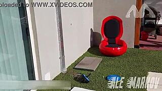 Punk girl finishes with trainer in gym session