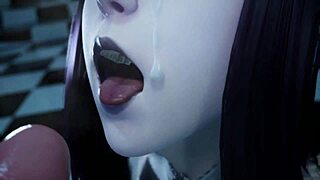 Does the goth witch control your orgasm in this femdom game?