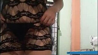 Delicious Latina Lady Touches Vagina in Erotic Halloween Mask Show