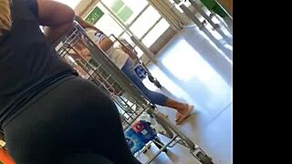 Observing a curvaceous woman with a big ass from afar