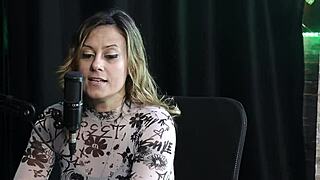 Redhead in costume shares dirty talk during intimate massage session.