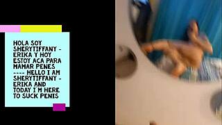 Meeting Erika, a natural trans for oral fun with Sheryttifany in Colombia