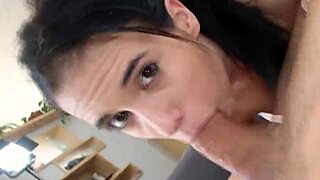 Cute Latina teen sucks big dick like a total pro