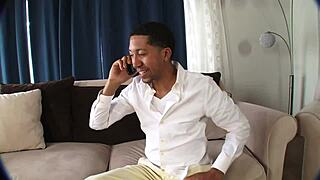 Big fat cock fucks ebony slut's wet pussy in rough sex