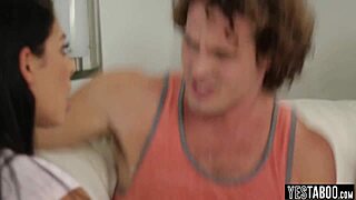 Cute Gina Valentina enjoys a group blowjob session