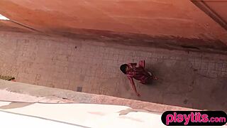 Big Ass Asian Milf Flashes Juicy Boobs and Hairy Pussy in Outdoor Show