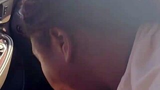 Can she handle that big dick in her mouth? Ebony babe takes cum in car with ease!