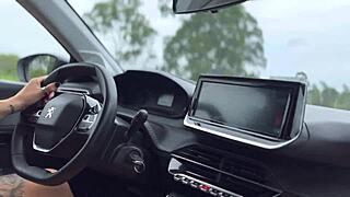 Uber Driver Spreads Wet Pussy For Client Payment