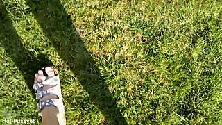 hey, check my bare feet in latschen for some outdoor german fun