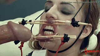 how does blowjob doll alisha adams handle rough face fucking in 3some?