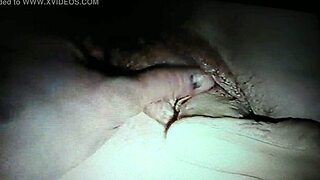 Cum drips from wife's pussy after intense dildo pounding