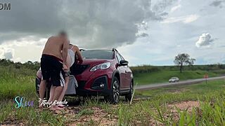 Public Sex with Cars Watching Us Closely.