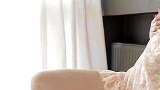 blonde in lingerie gets anal and facial, feeling so tempted!