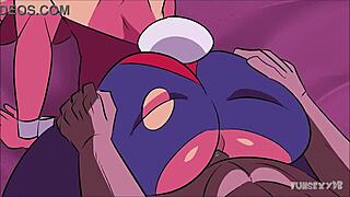 chichi gets fucked by the monster in this milf scene.