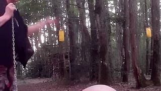 femdom session with my slave at home and in the forest