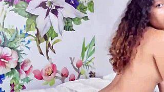 Beautiful young girl teases with pillow rubbing on her pussy. Her naughty homemade play unfolds.