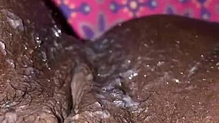 Ebony Slut Takes Intense Creampie from Big Black Cock