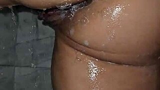 Mature Latina Squirts in Shower With Monster Cock Fetish