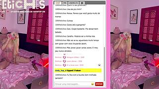 sexy blonde shows off wild fetish on webcam. loira gostosa teases with every move.