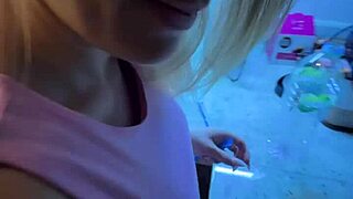 Wow! Sexy Alice Blows Boyfriend in Kitchen, Swallows Huge Cumload!