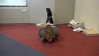 Teen Violet Haze Bound as Real Estate Agent in Gagging BDSM Tape