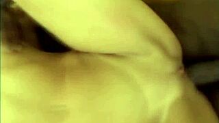 I licked the hot blonde's pussy while she fucked a big cock