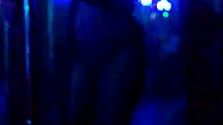 Ebony babe strips in public