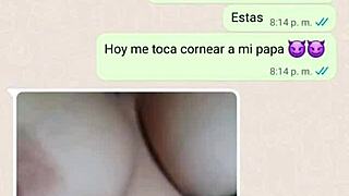 my stepmom gets all worked up chatting online, showing off her curvy latina body.