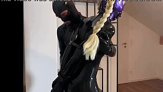 oh man, i can’t even... latex fetish wife gets deepthroat and facial mess