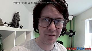 British Slut Tricks Nerd into First Blowjob