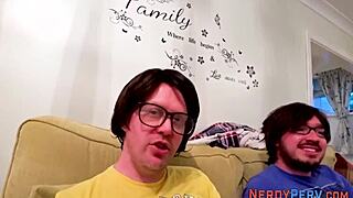 British Slut Tricks Nerd into First Blowjob