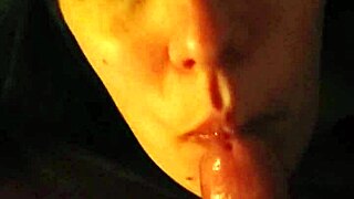 Hot amateur babe chokes on cock during intense throatfuck.