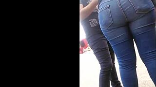 Teen 18+ with big candid ass in tight jeans.