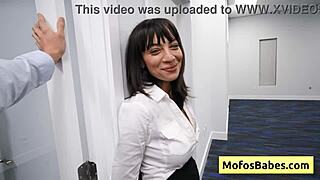This slutty office milf goes wild sucking a fat massive cock POV style. She gets pounded hard on the desk with Sasha Pearl and Parker Ambrose.
