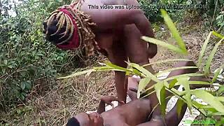 Sweet bush pussy GETTING POUNDED outdoors by a monster cock. Damn, that ebony wife takes it all close up!